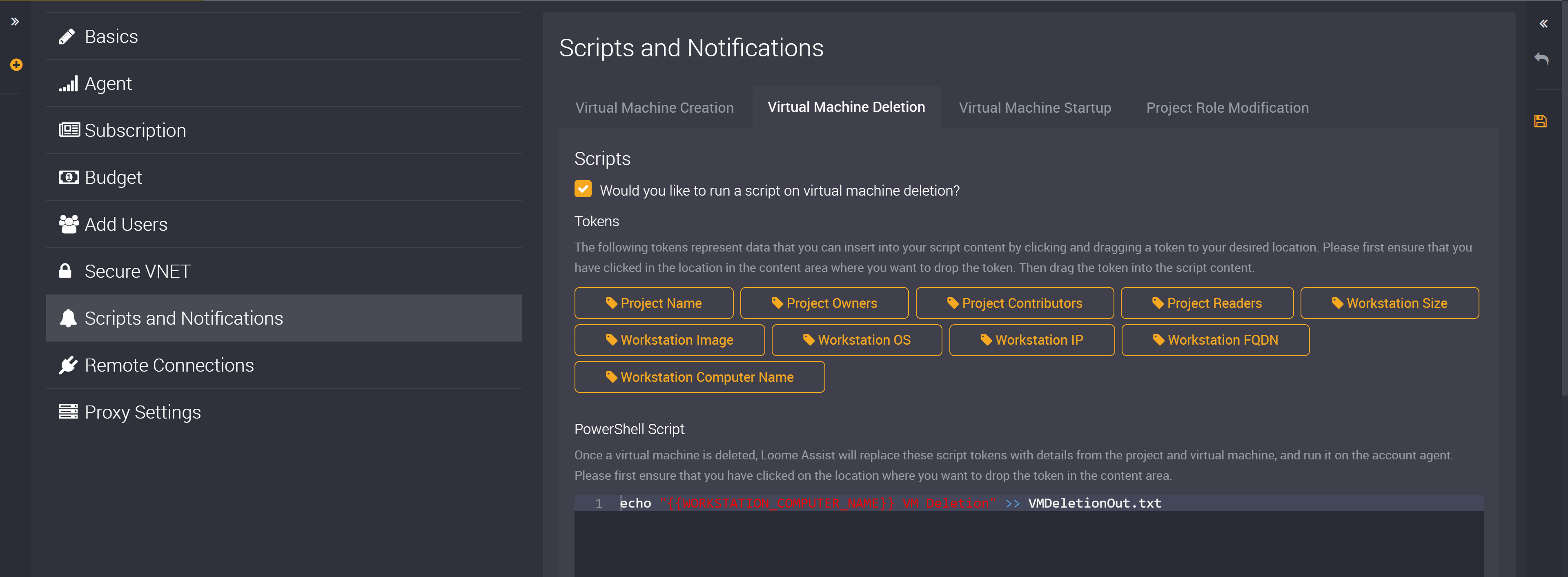 Scripts and notifications