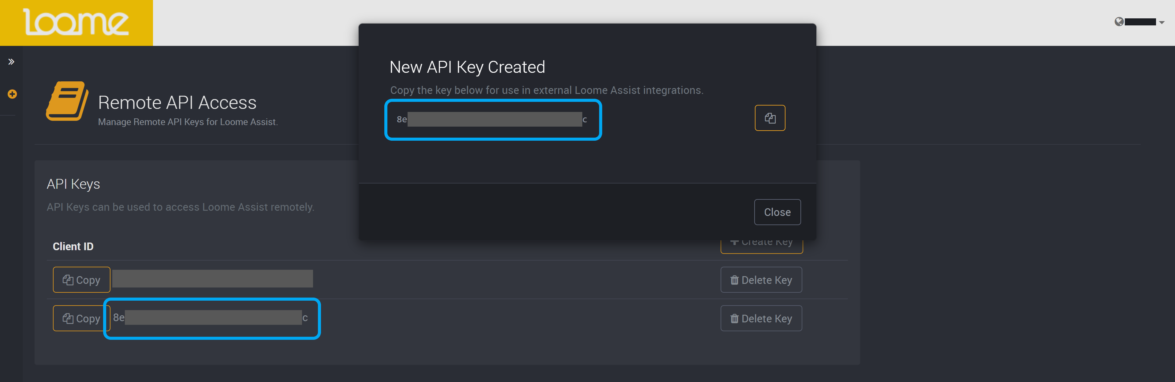 Find your API key