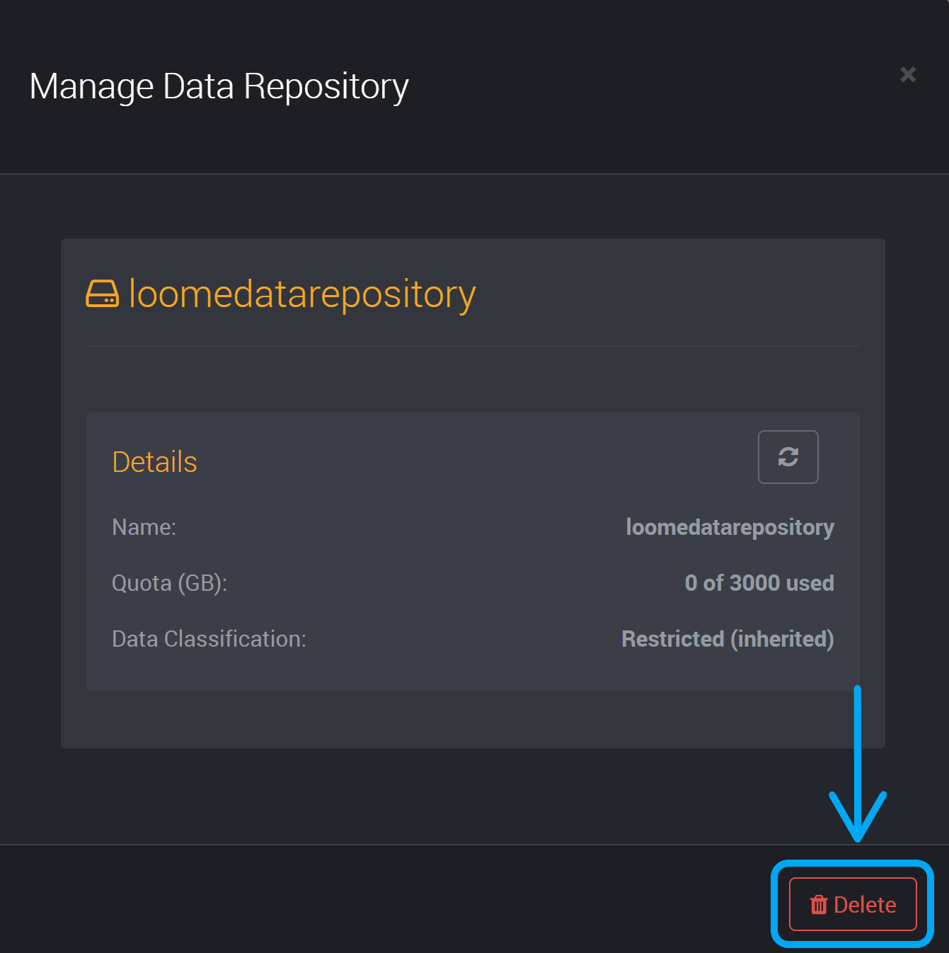 Delete this data repository