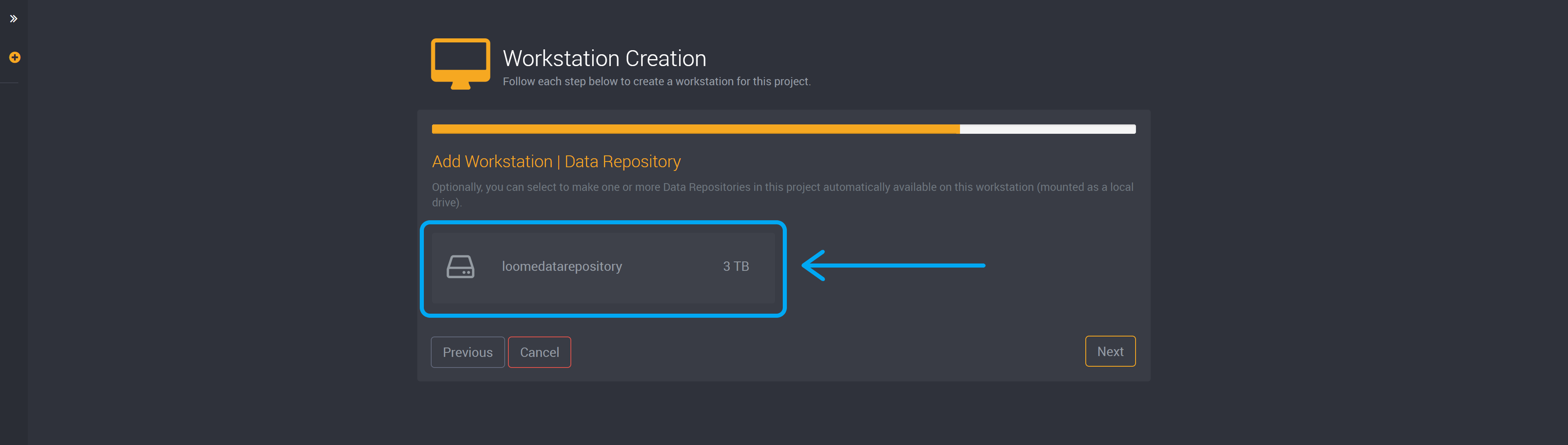 Select a data repository