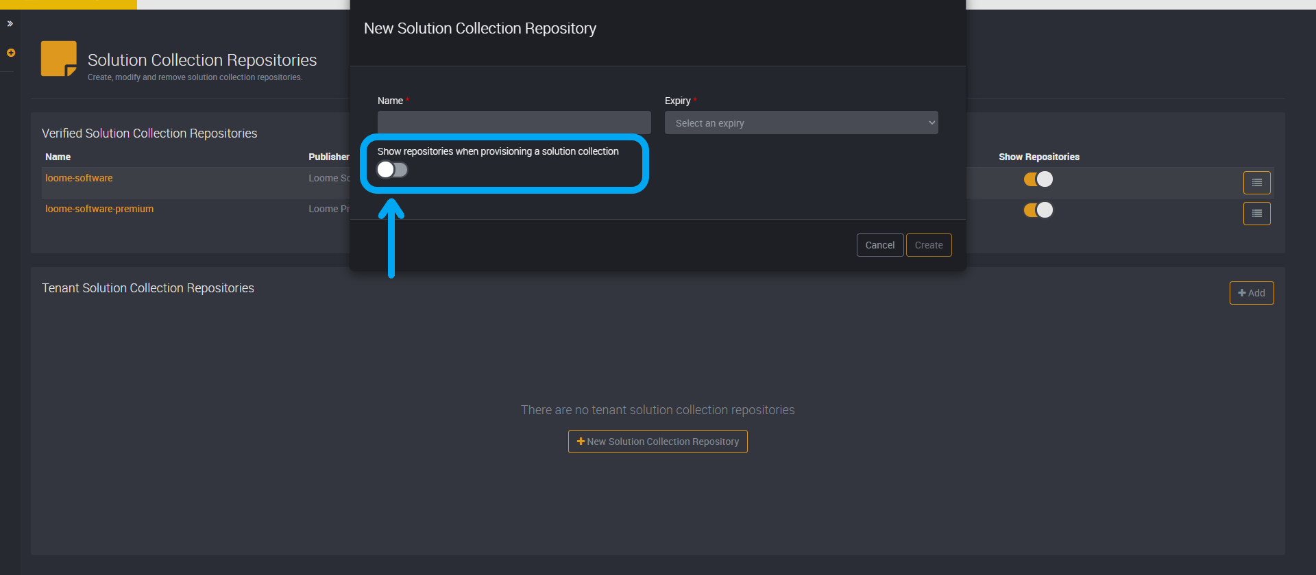 Hide solution collection repository