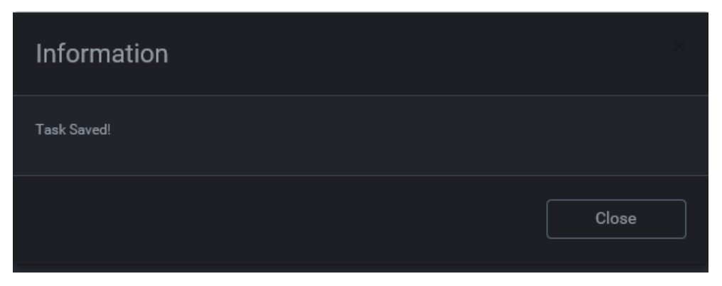 Information: Task saved!