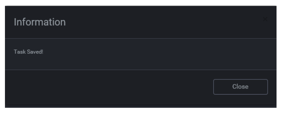 Information: Task saved!