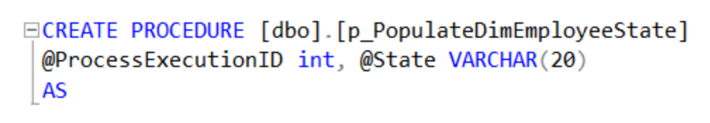 CREATE PROCEDURE SQL statement