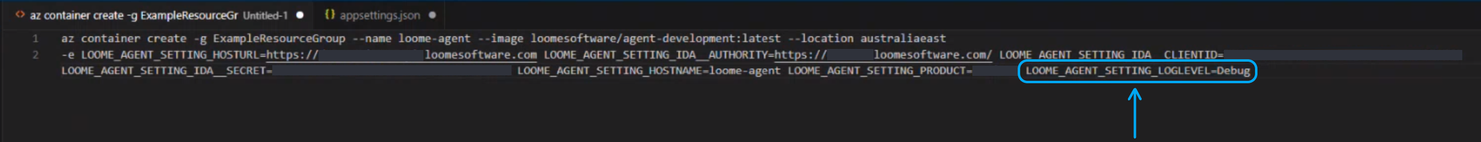 Change log level in Containers