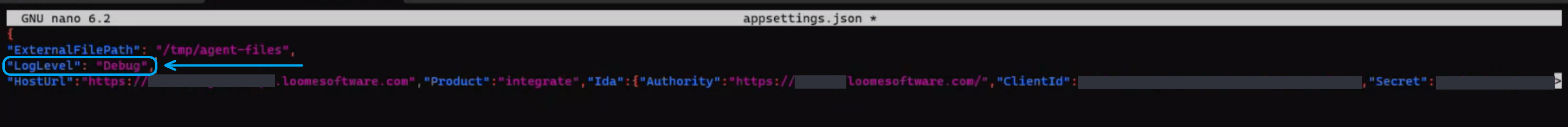 Change log level in Linux