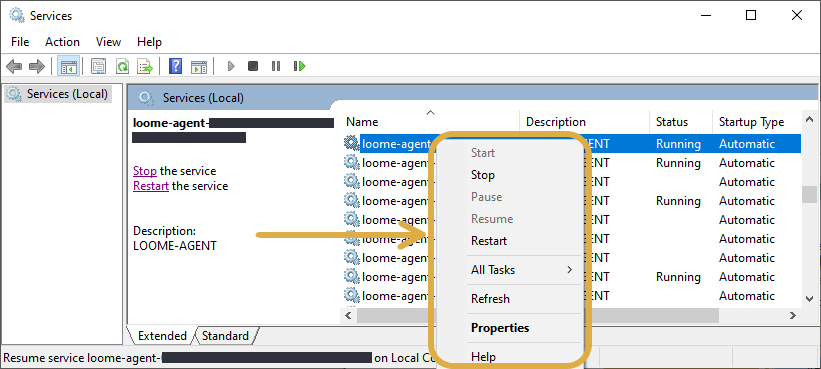 restart agent