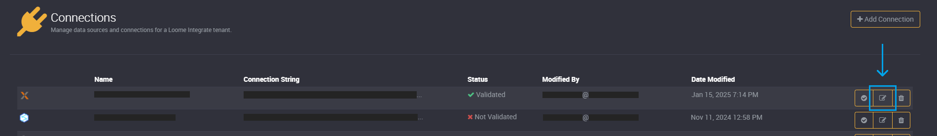 edit connection