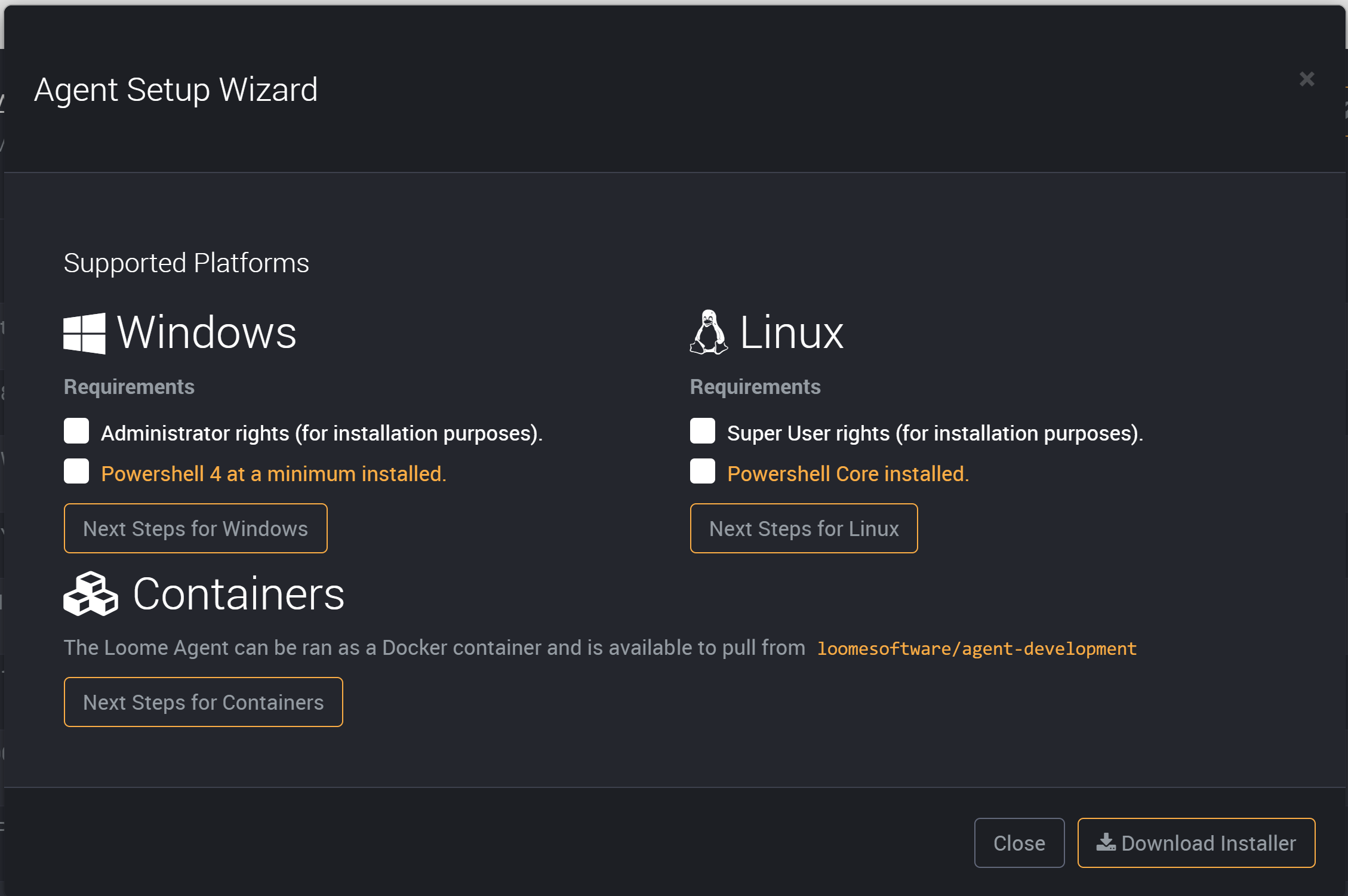 Installation Wizard