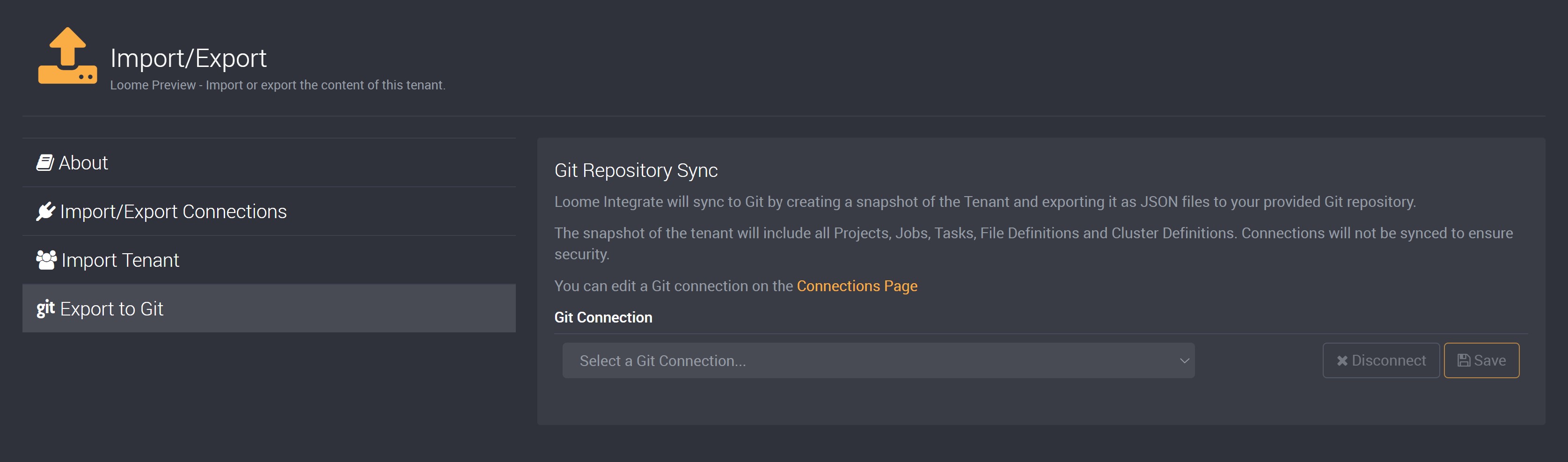 Git Repository Import :: Loome Documentation