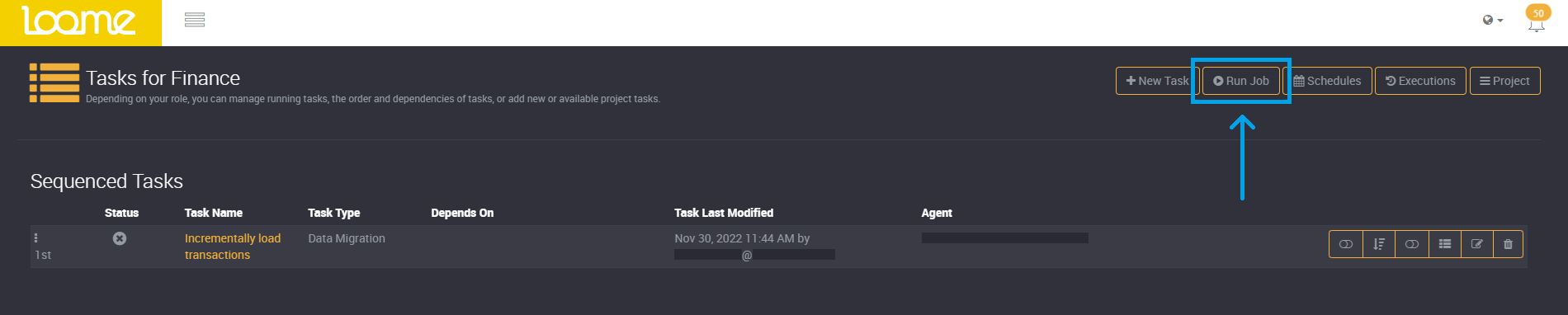 run now on tasks page
