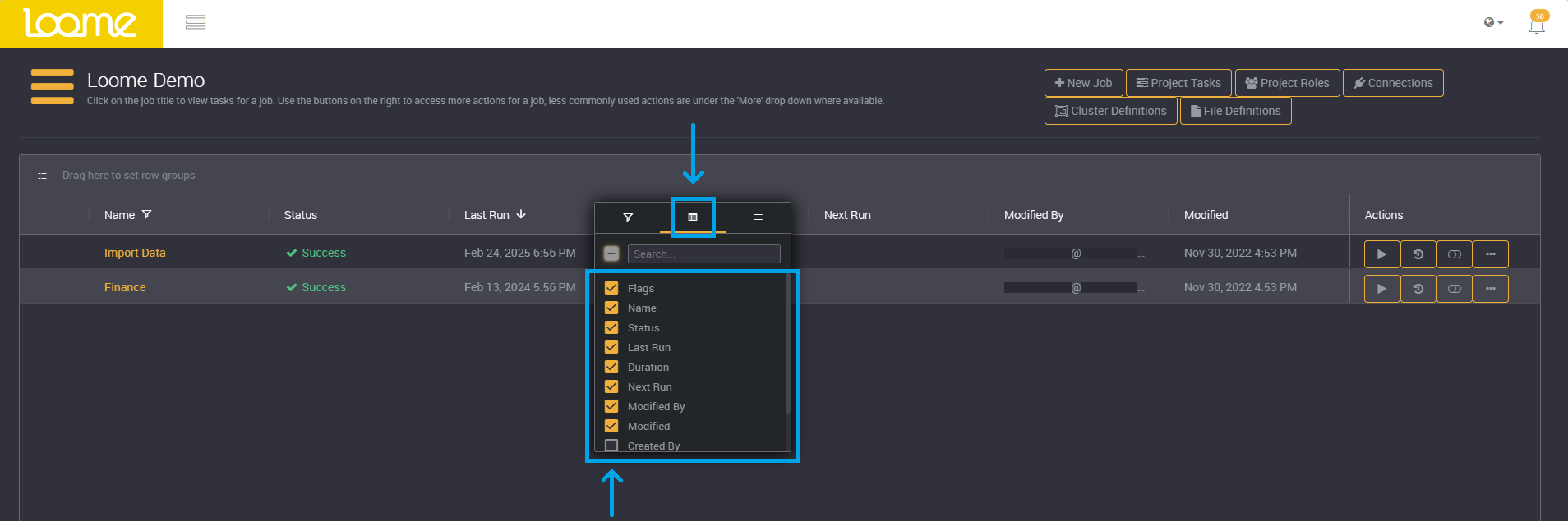 Selecting columns