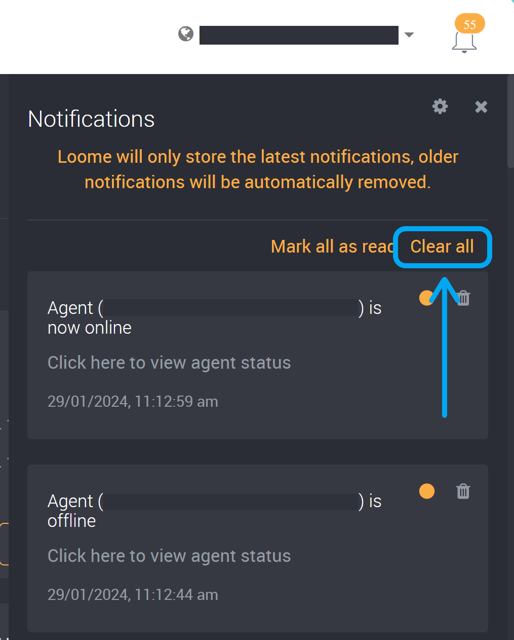 Clear notifications