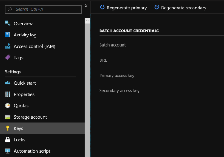 azure batch in portal