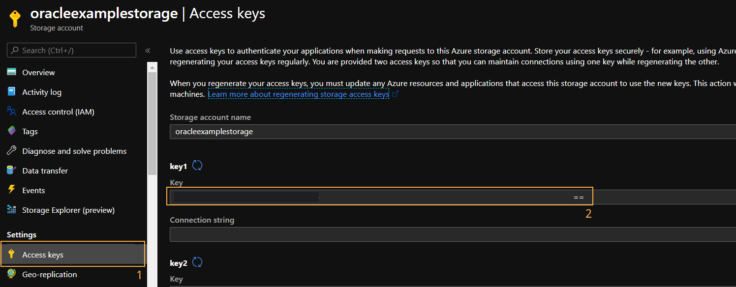 getting storage key