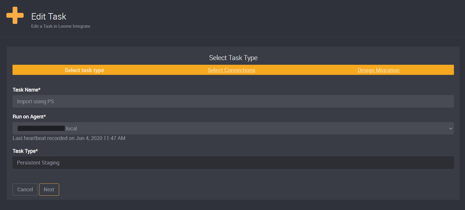 Data migration task type