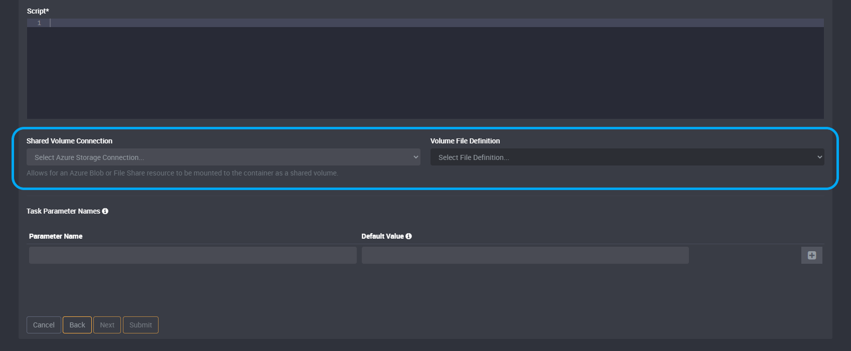 Optionally add storage via other Azure Storage accounts