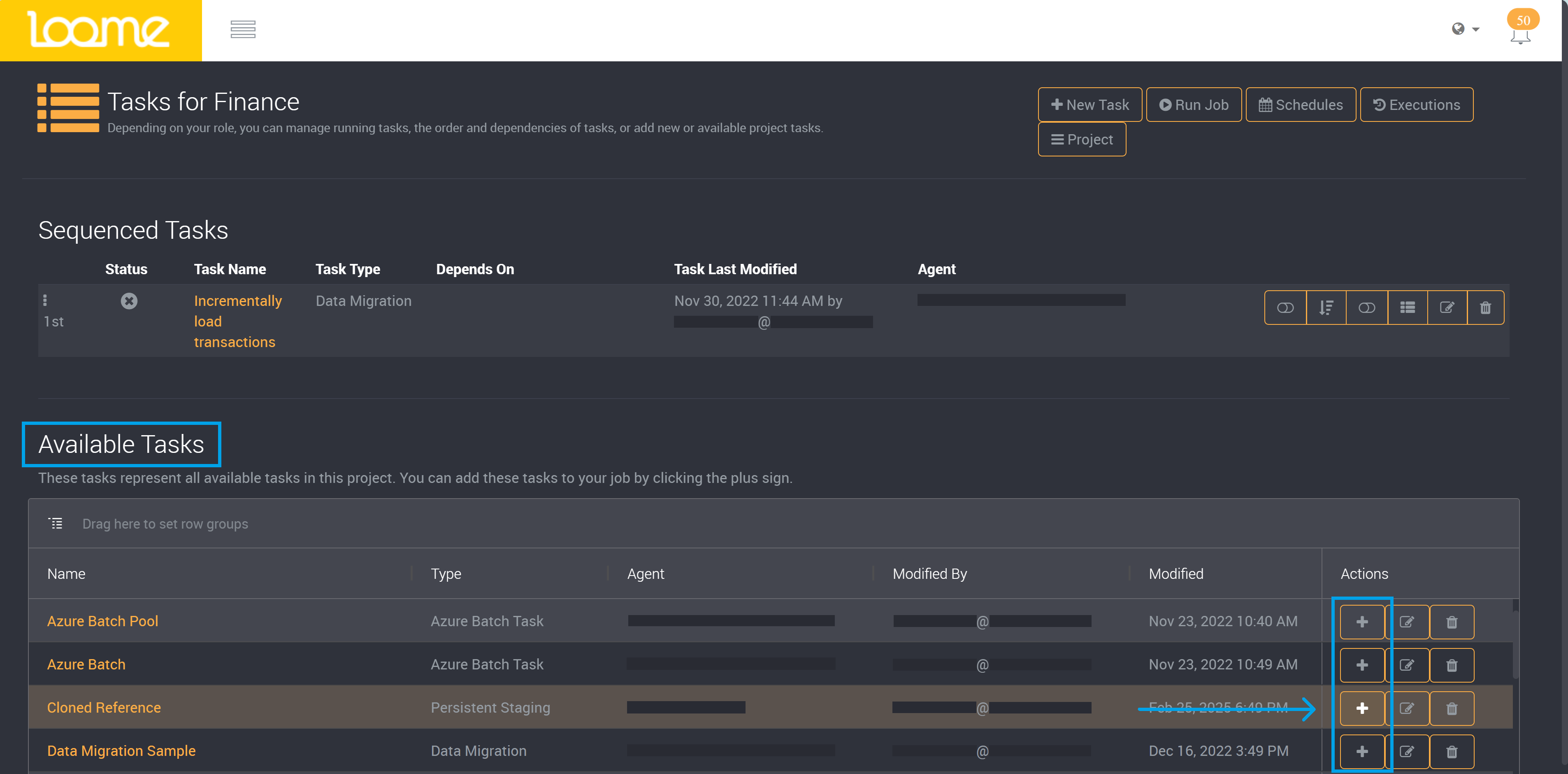 cloned task in available tasks