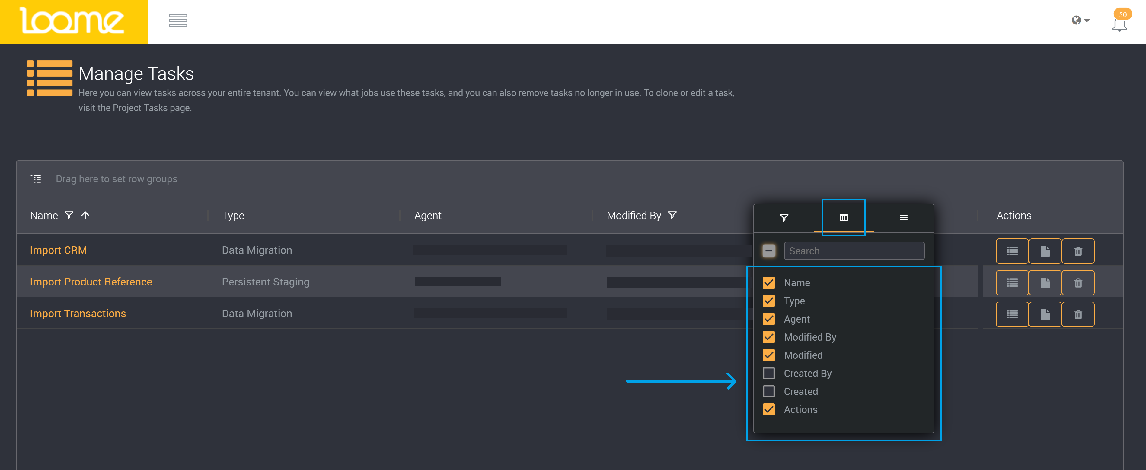 Selecting columns
