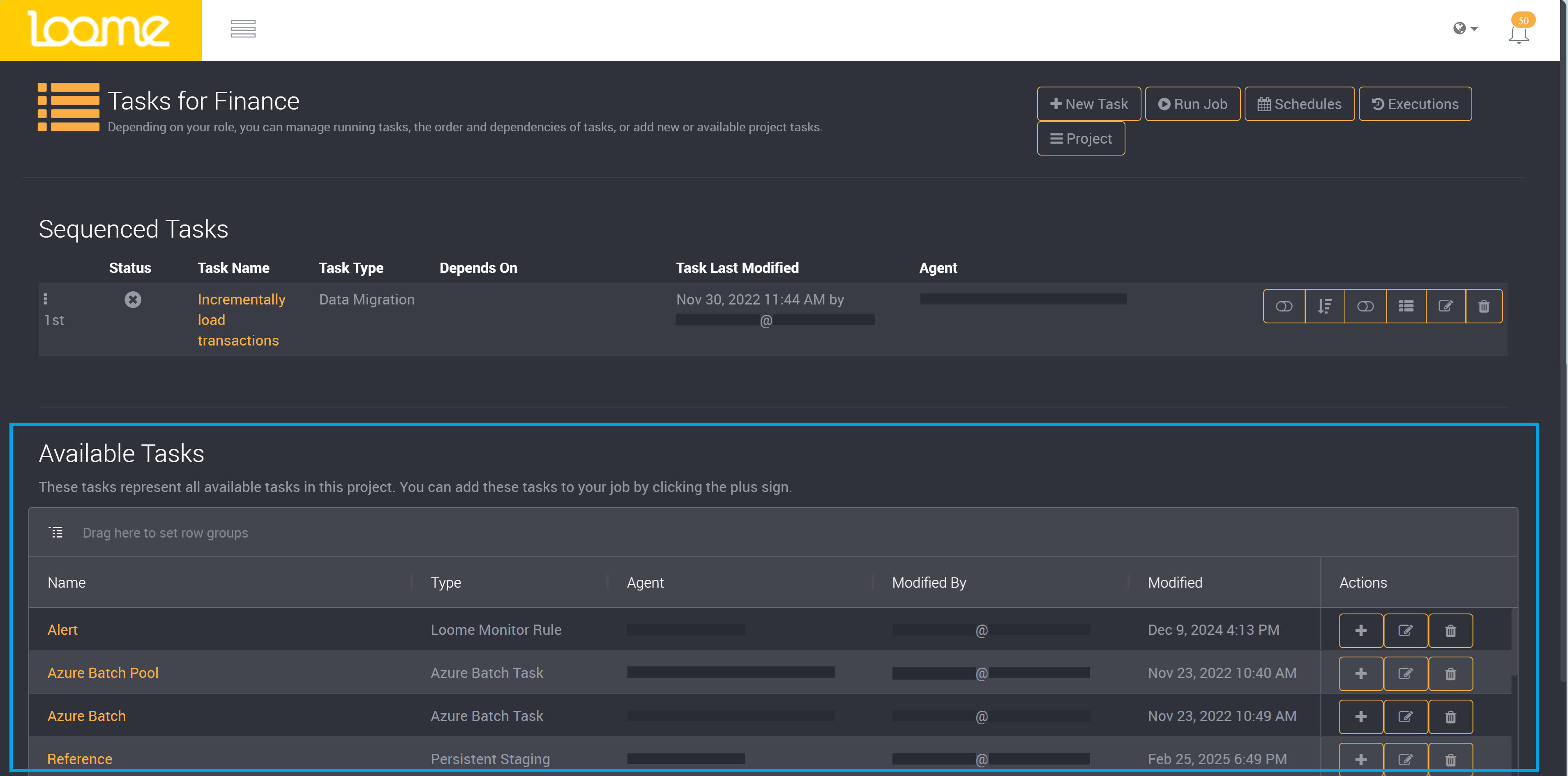 Job task page