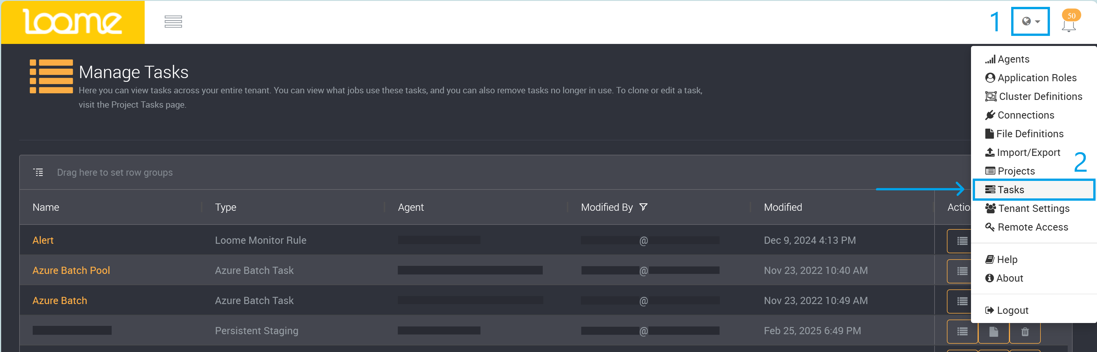 Tenant task page