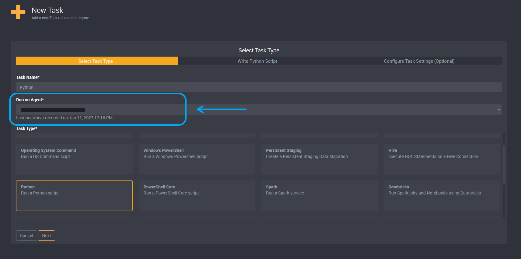Python task agent