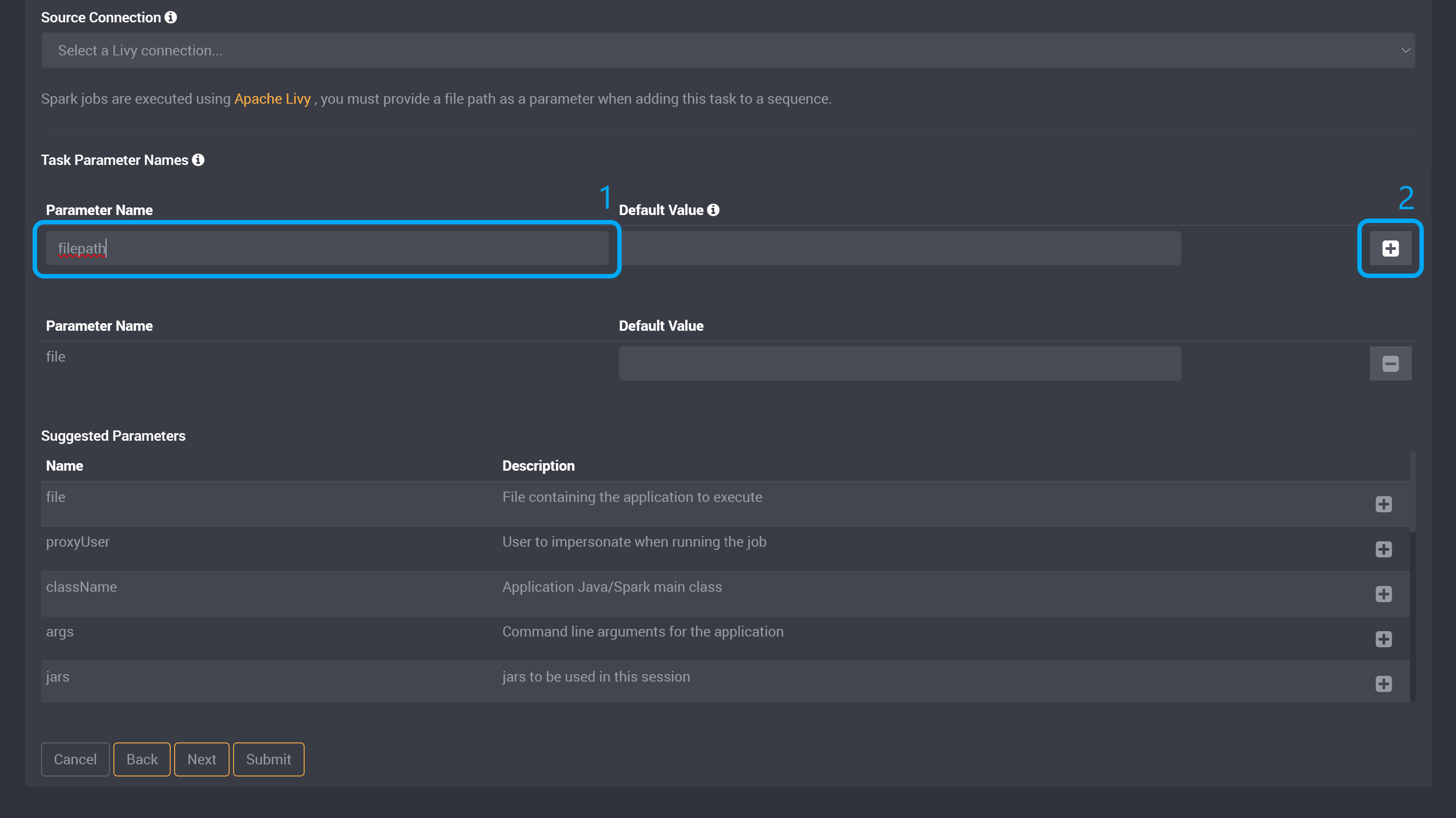 Added task parameter