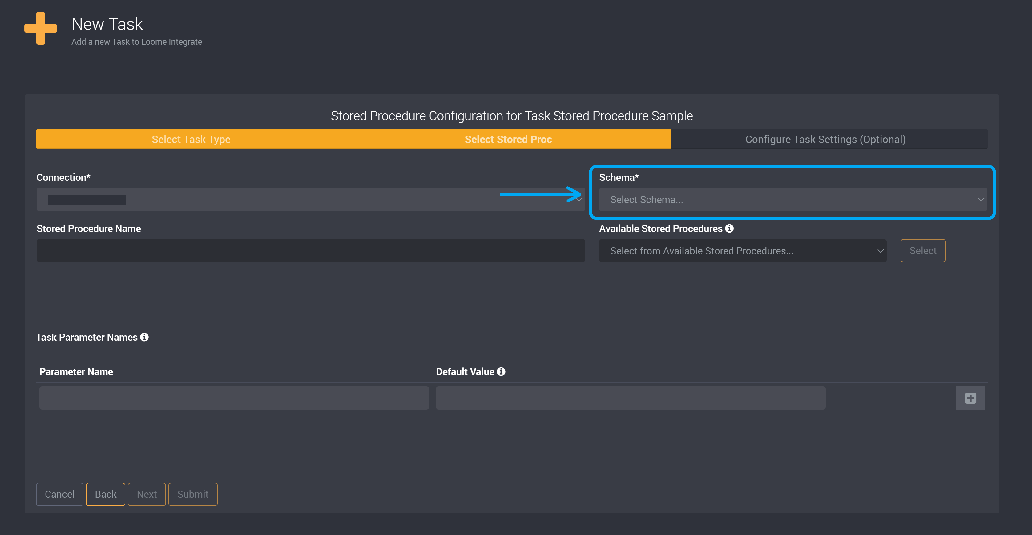 Stored Procedure schema