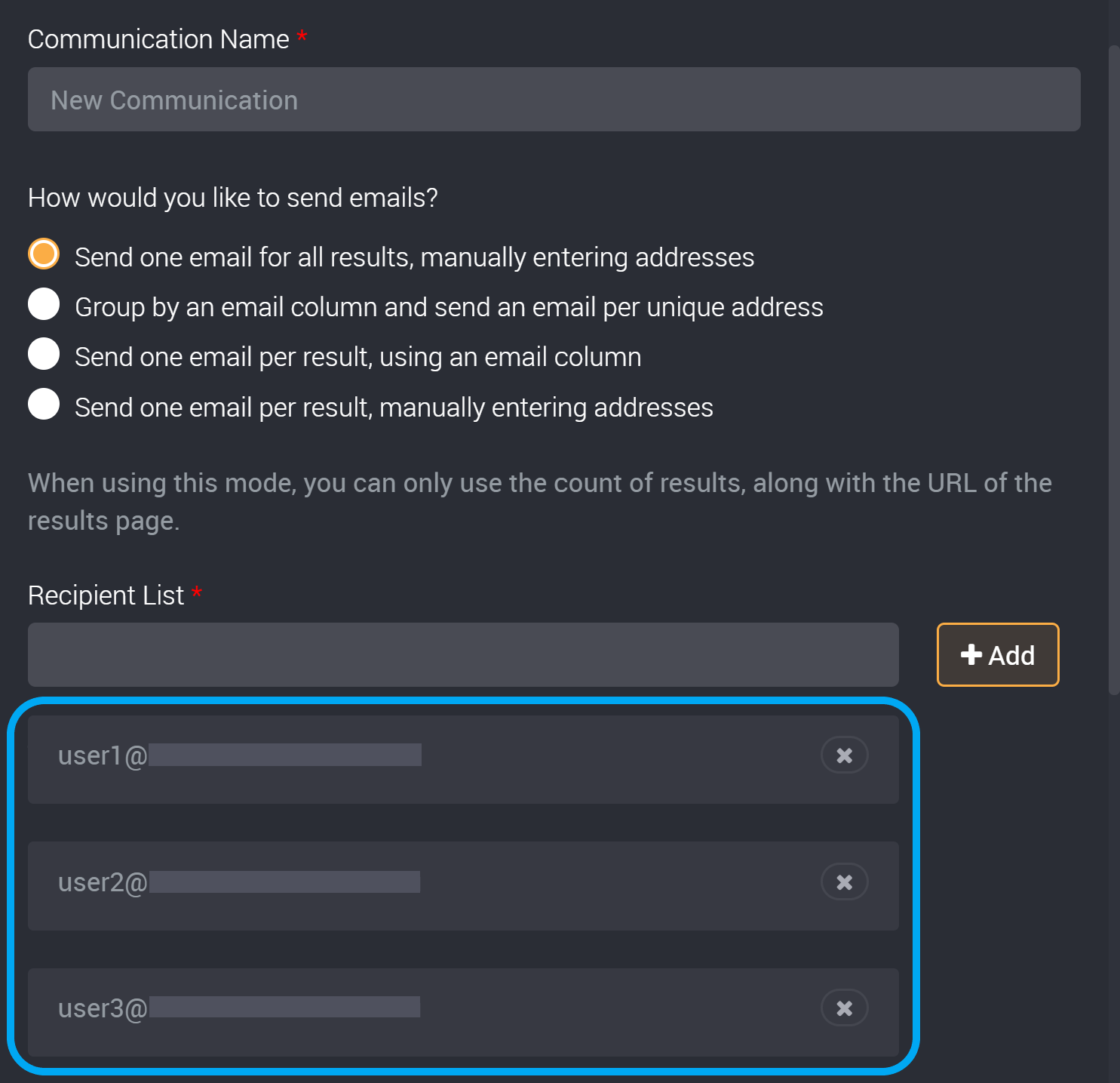 View emails added here