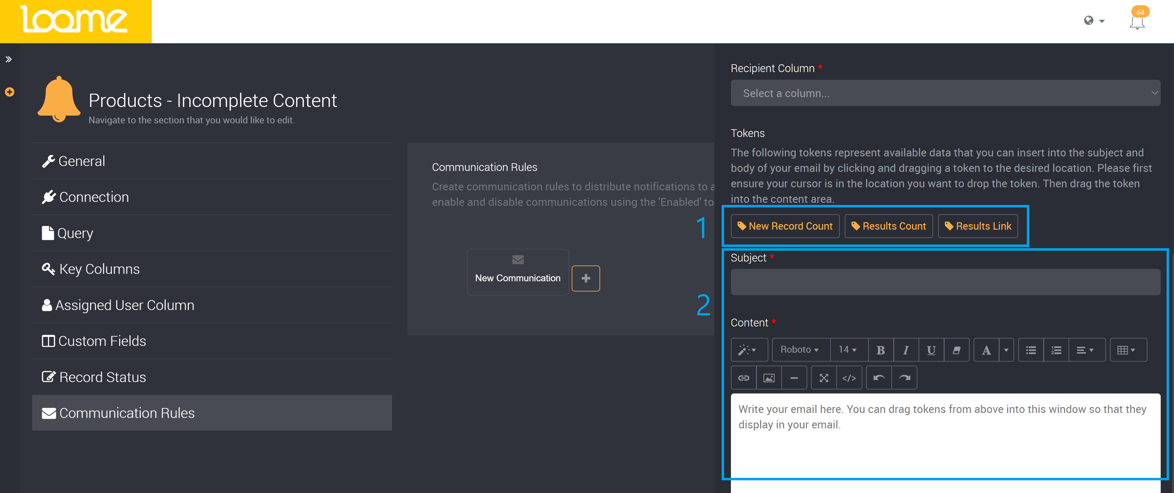 How to add tokens to emails