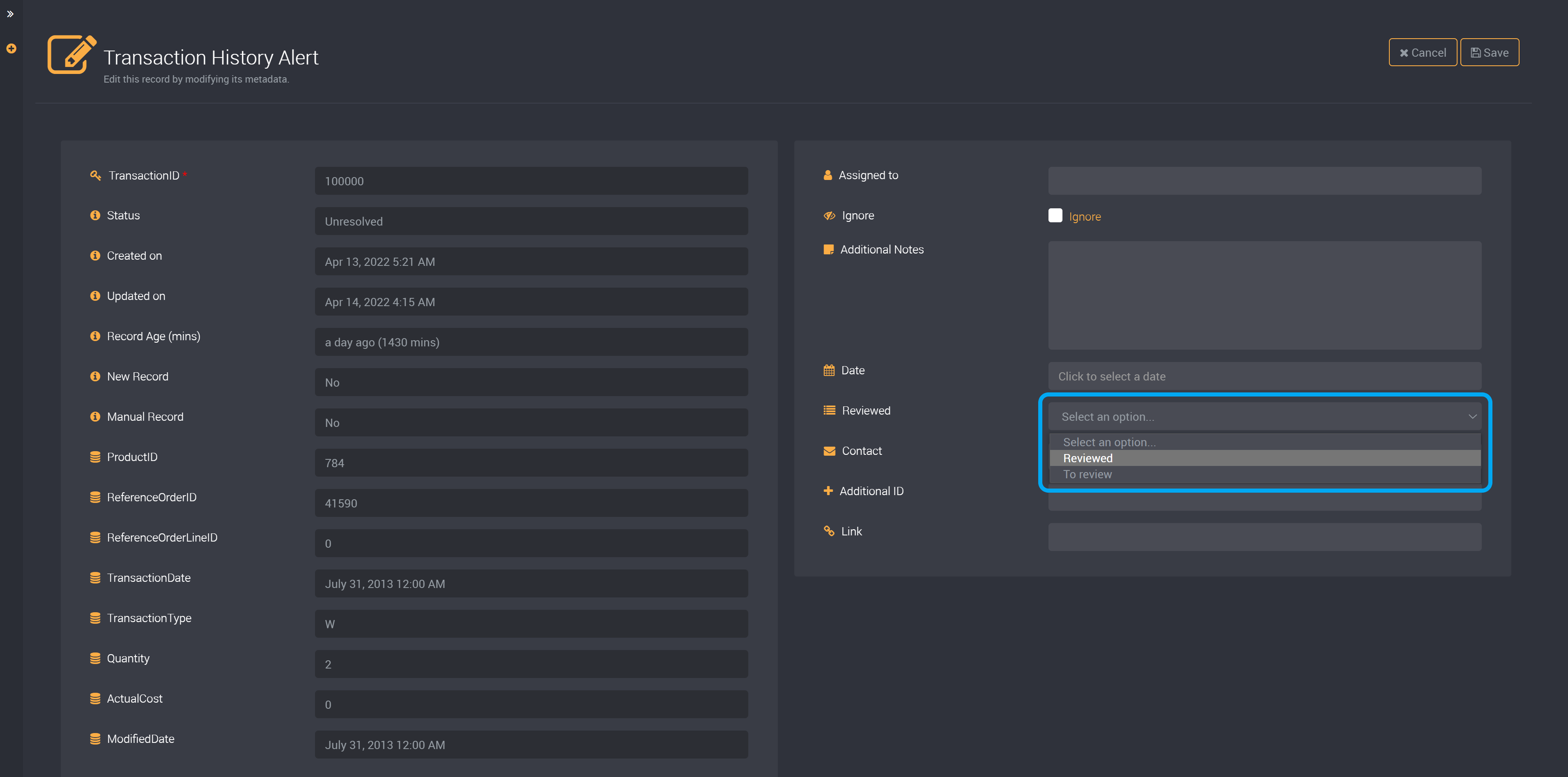 List custom fields