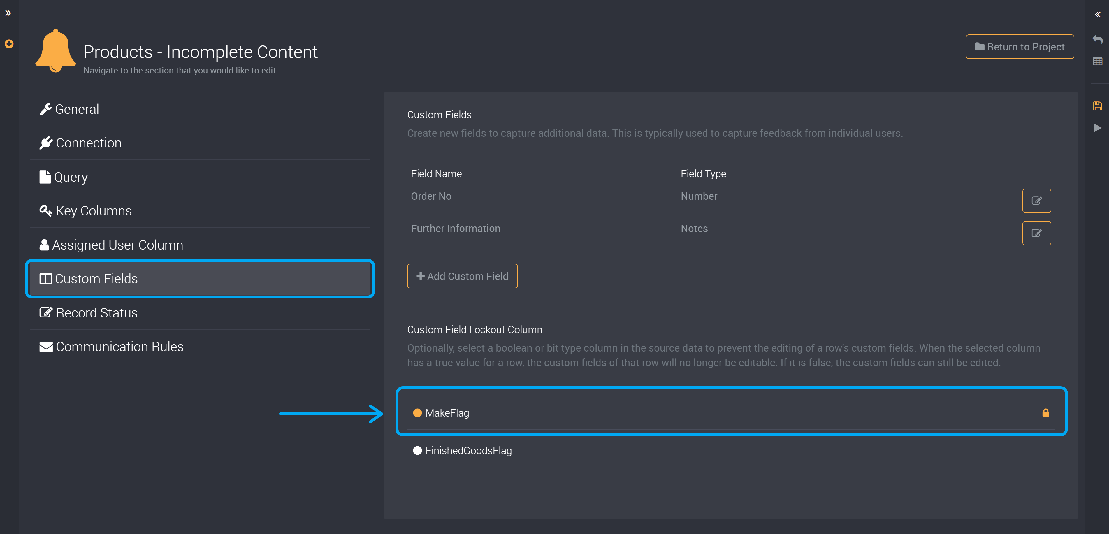 Edit lockout columns