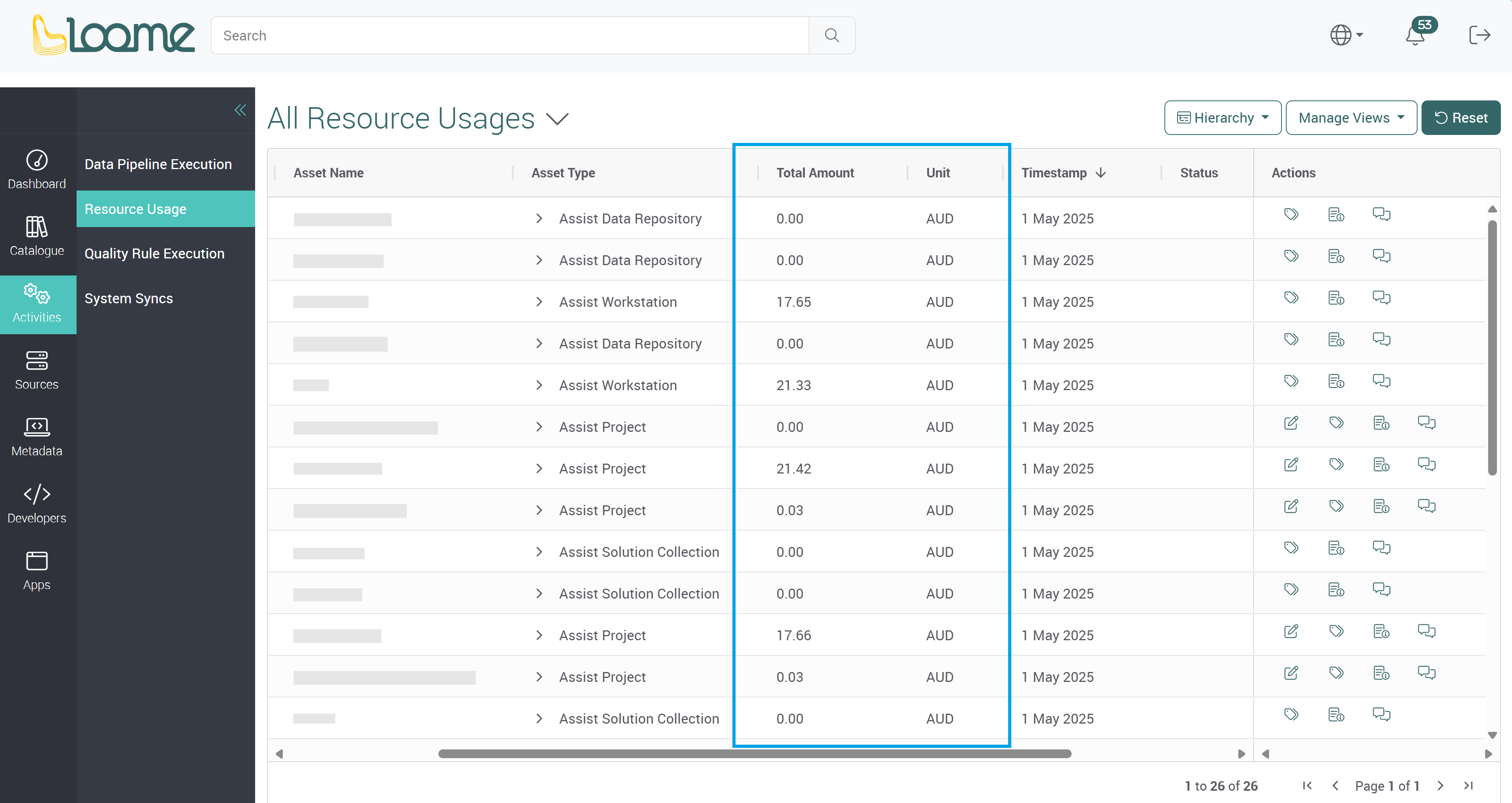 Data pipeline dropdown