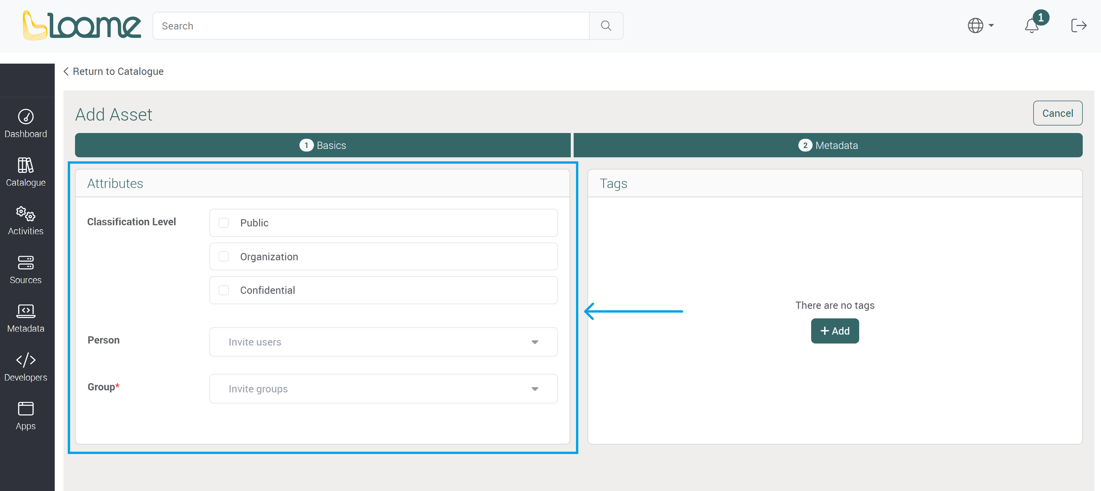 Add a new asset individually
