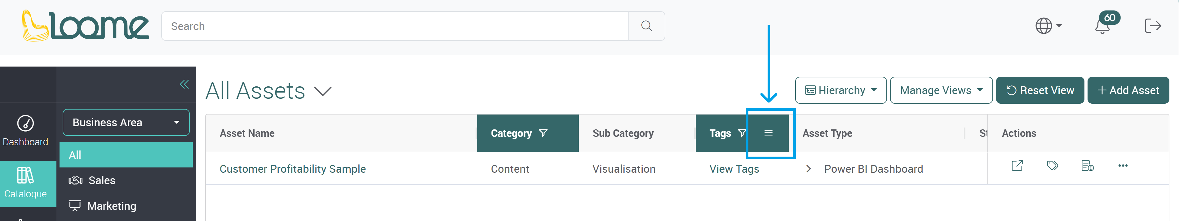Added tag in filter