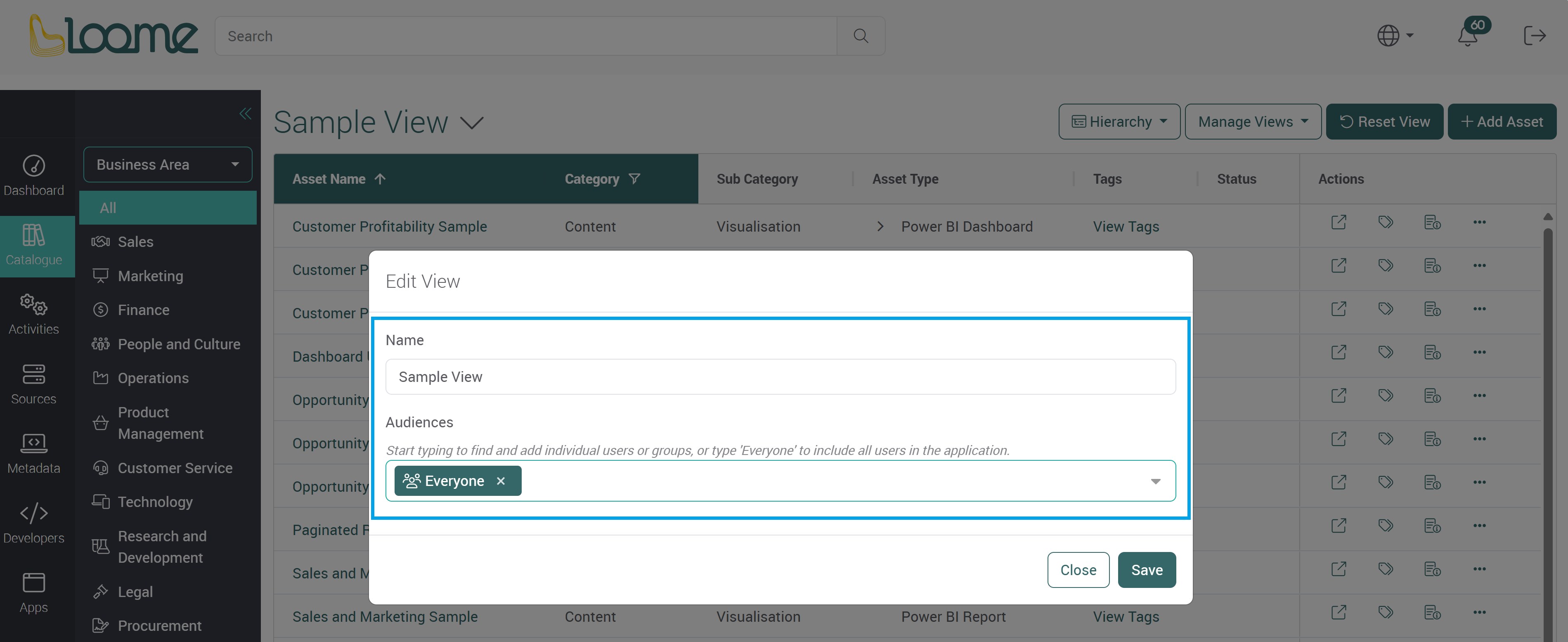 Edit name and audience