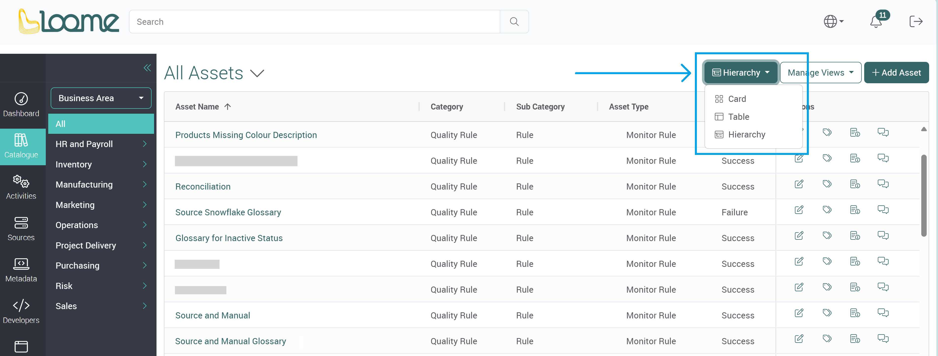 Catalogue view formats