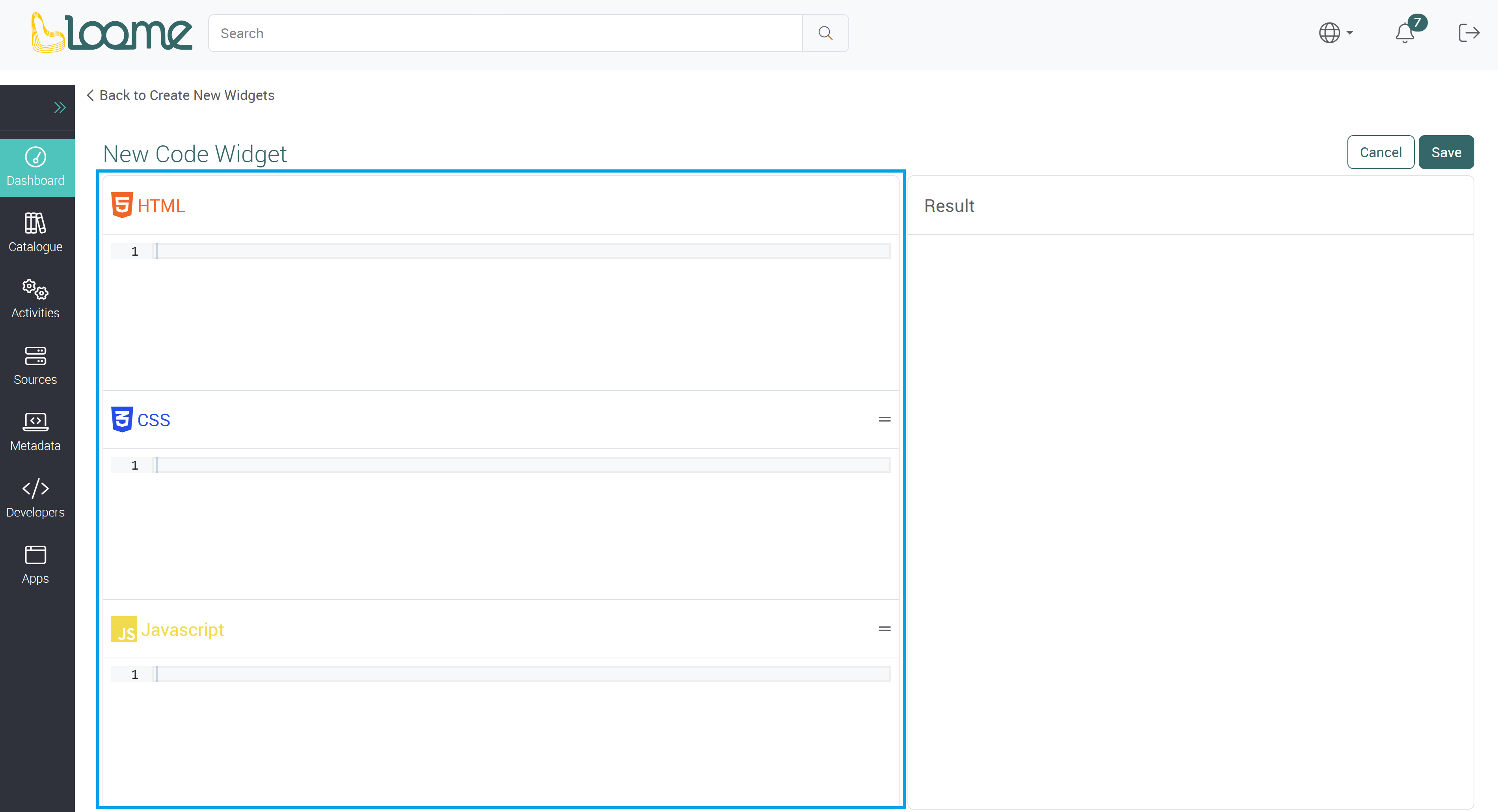 Code widget