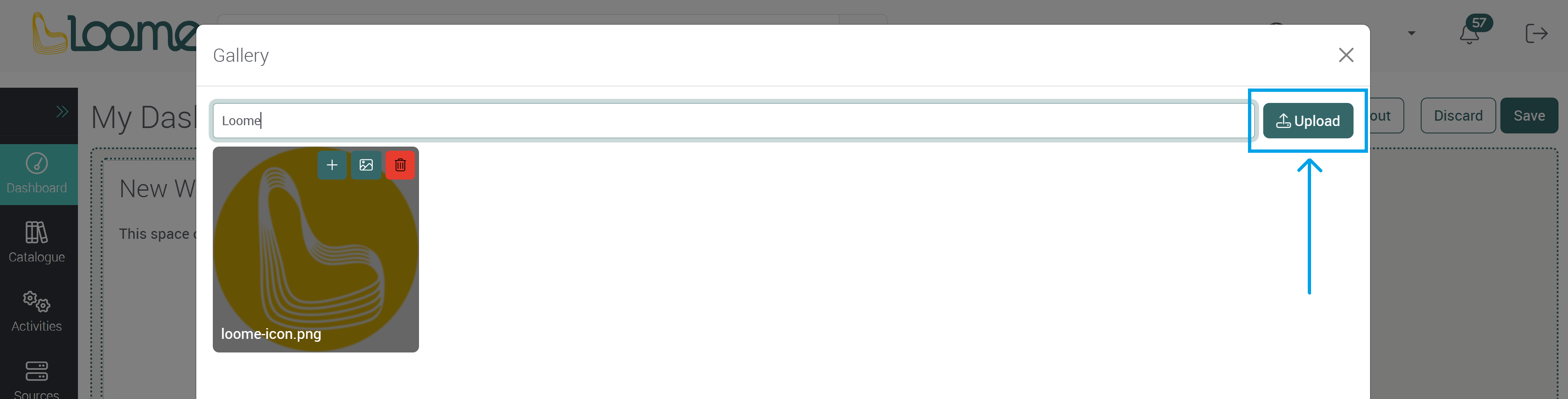 Click Upload to add images