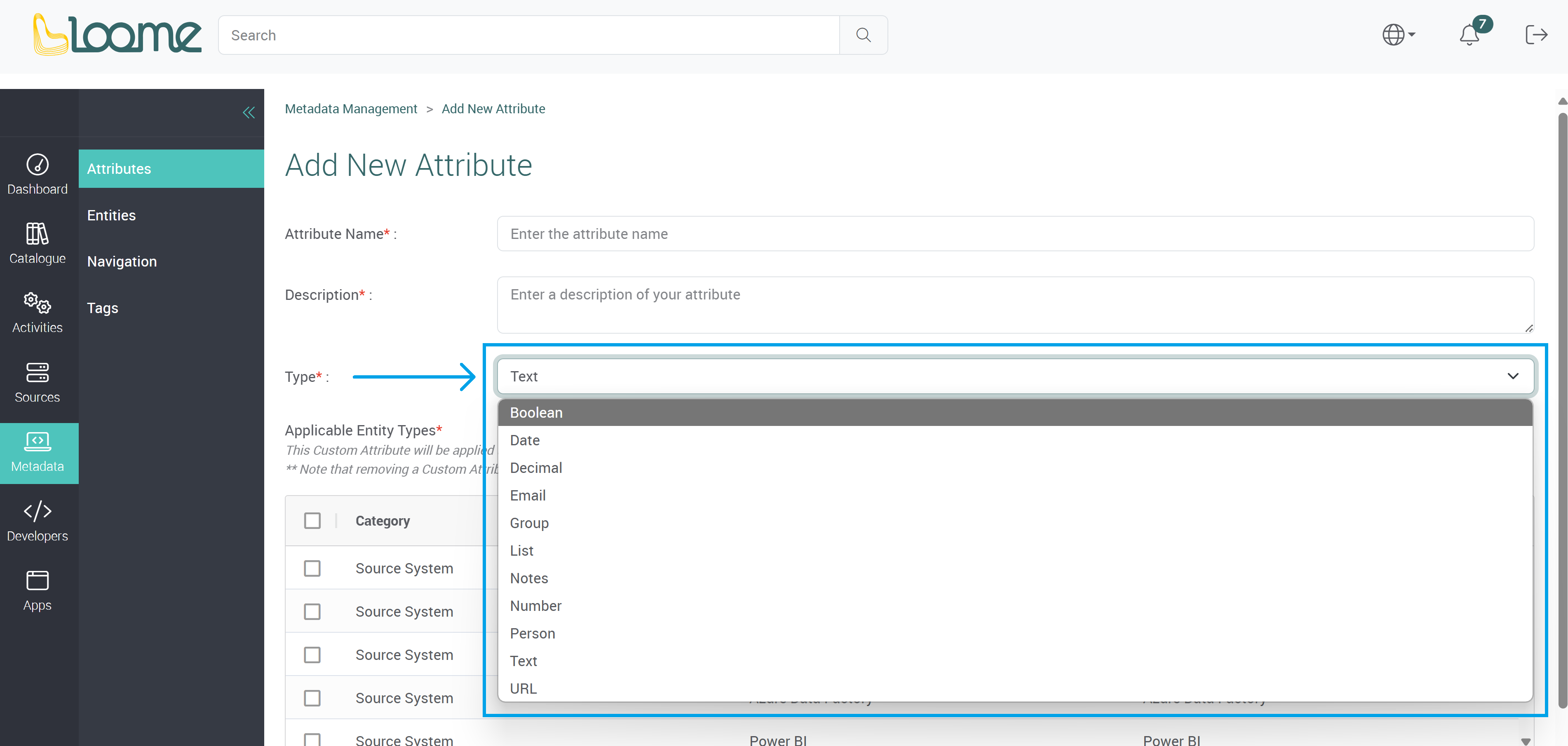 Attribute types
