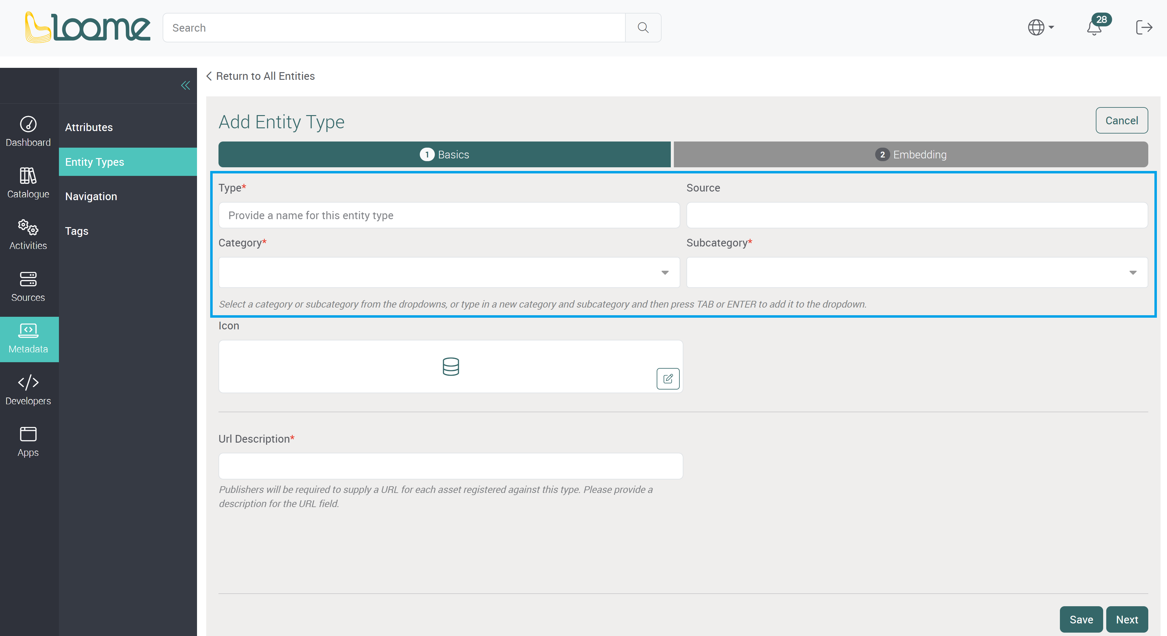 Add a new entity type