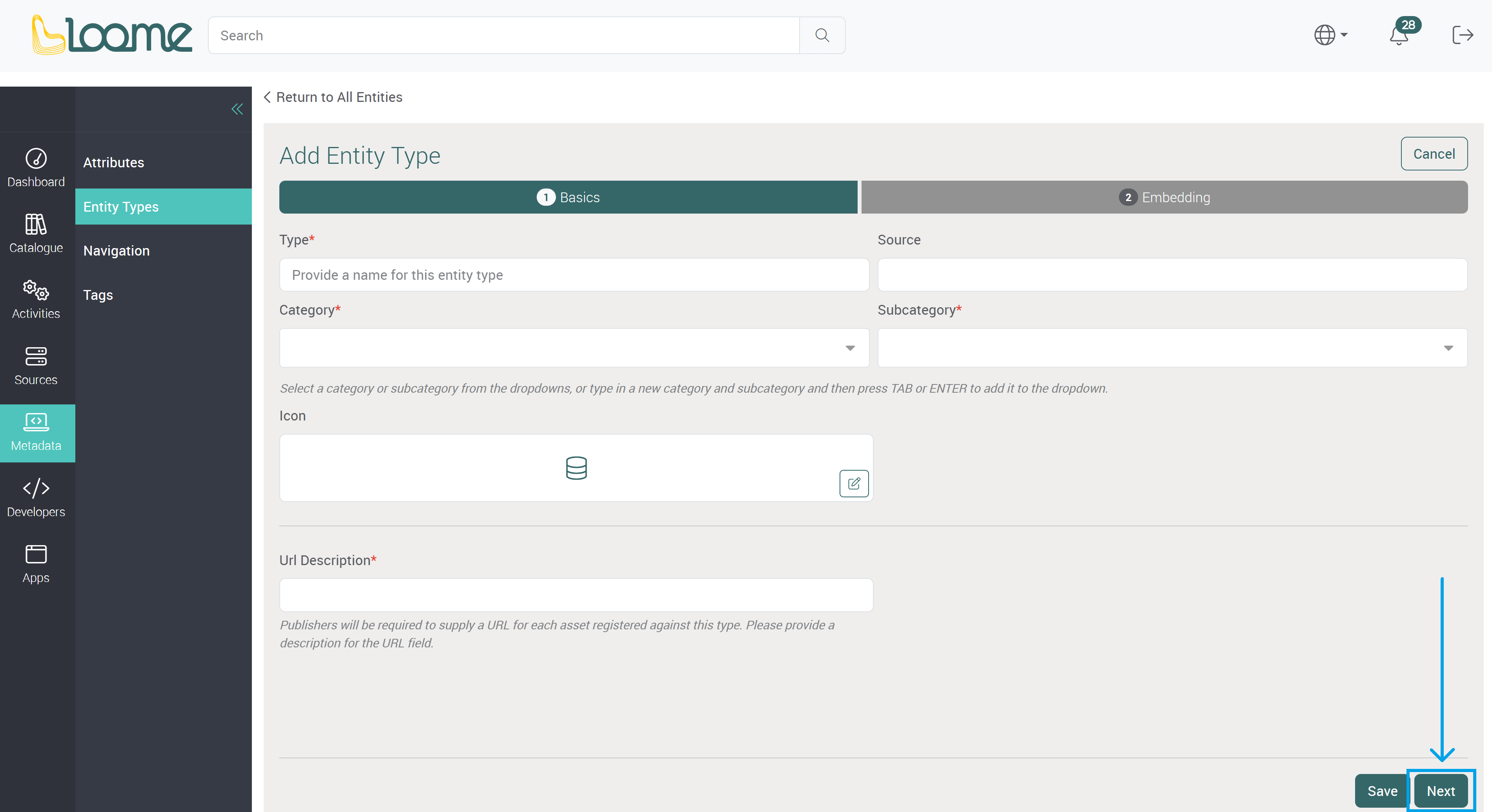 Add a new entity type