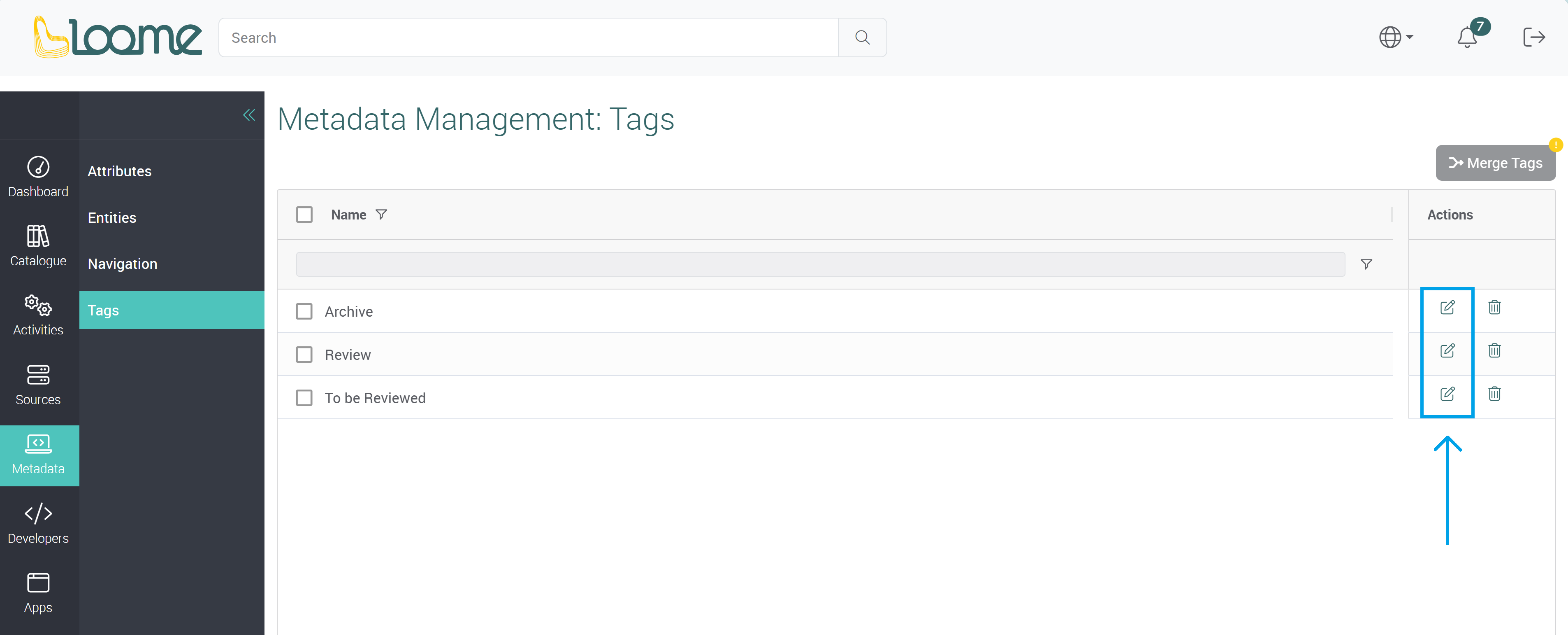 Edit tags