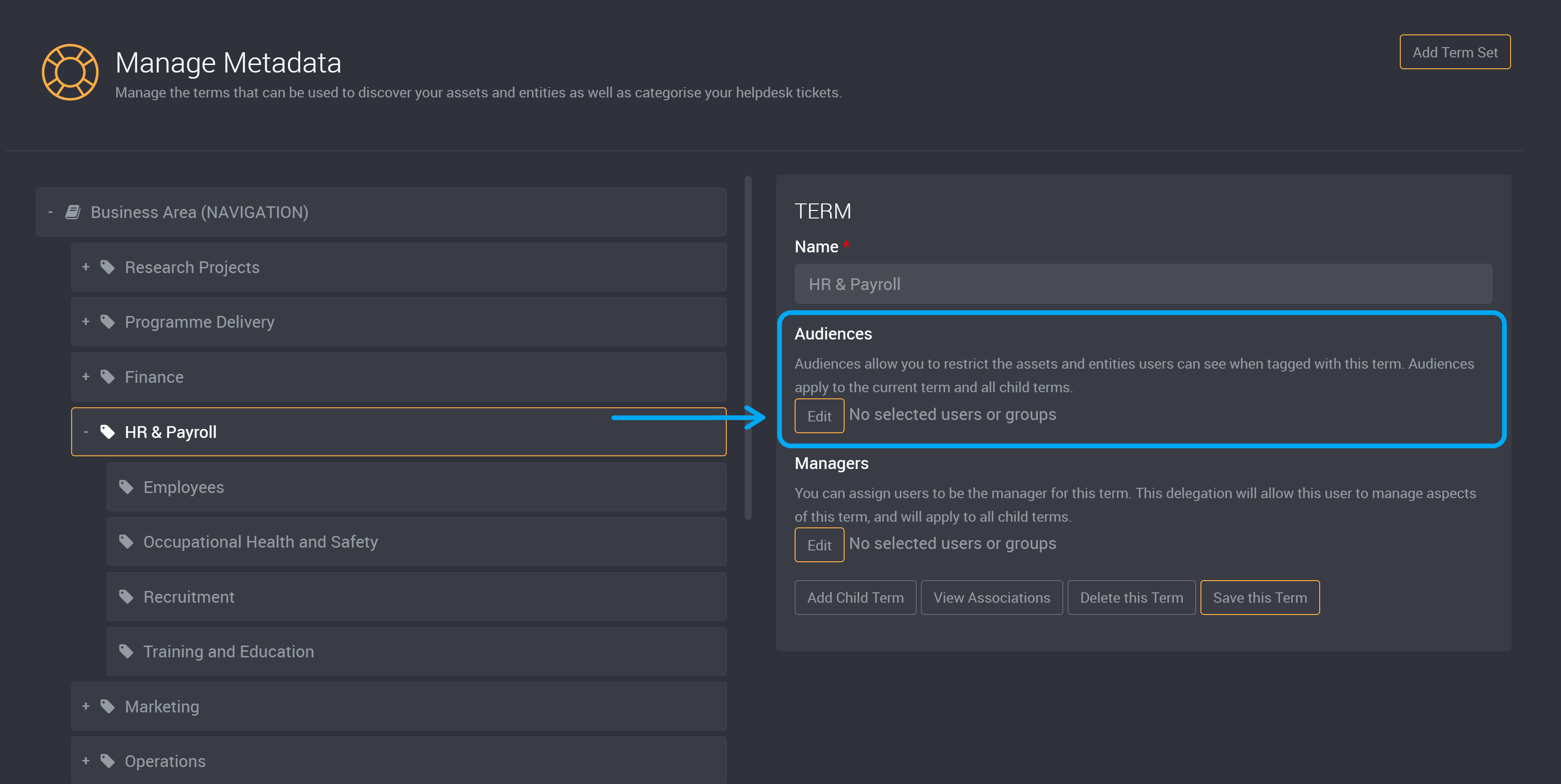 asset metadata audience