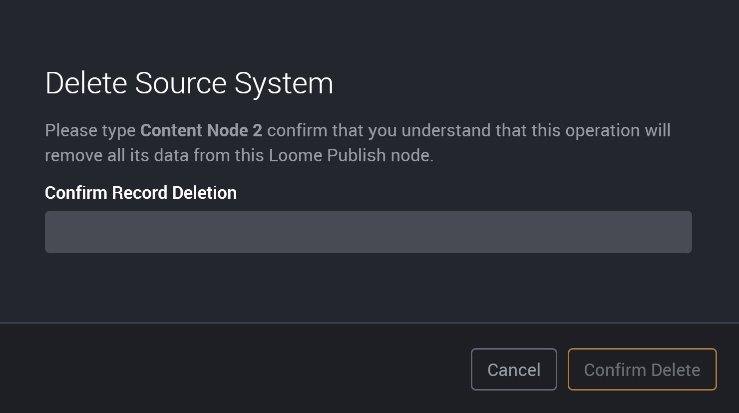 Delete confirmation