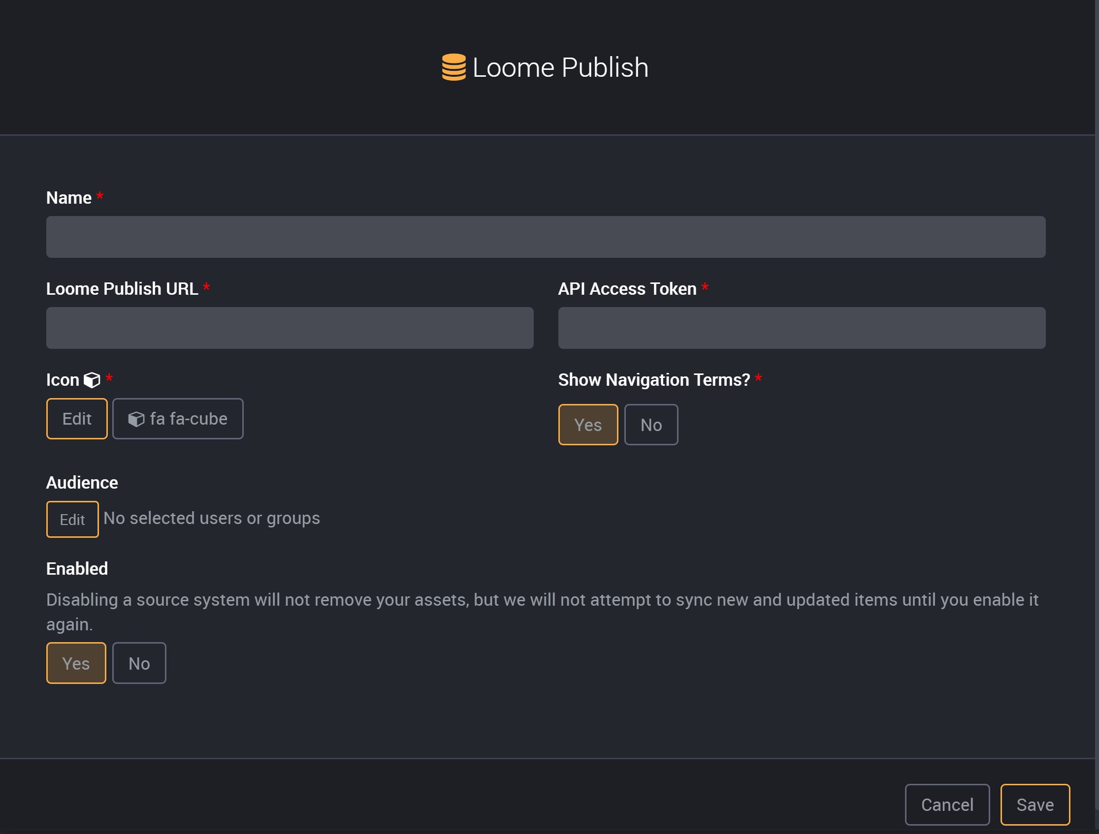 Add new Loome Publish