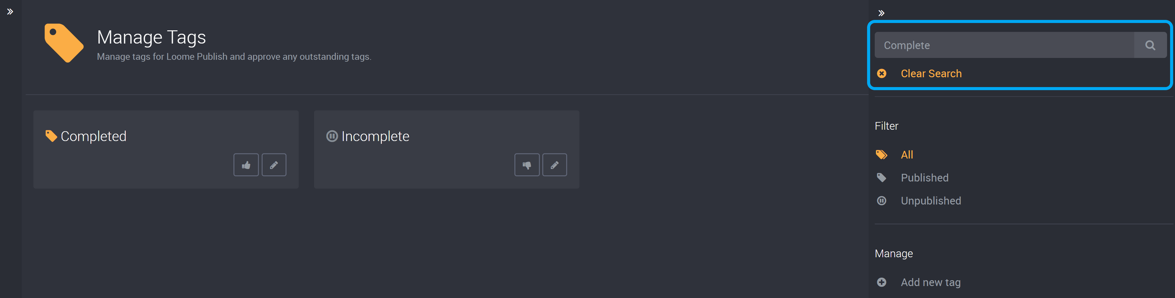 Search for a tag