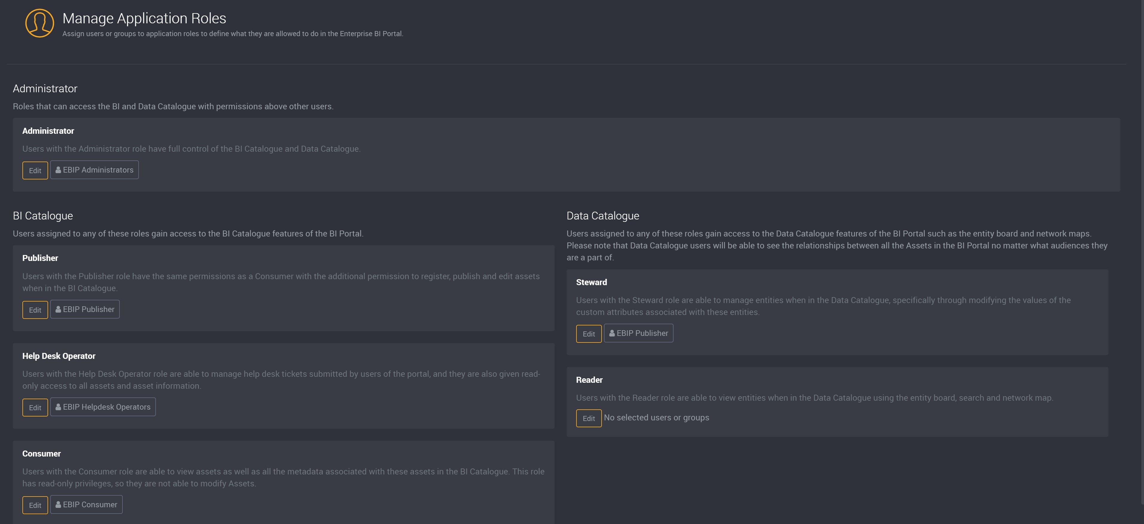 Manage Application Role View