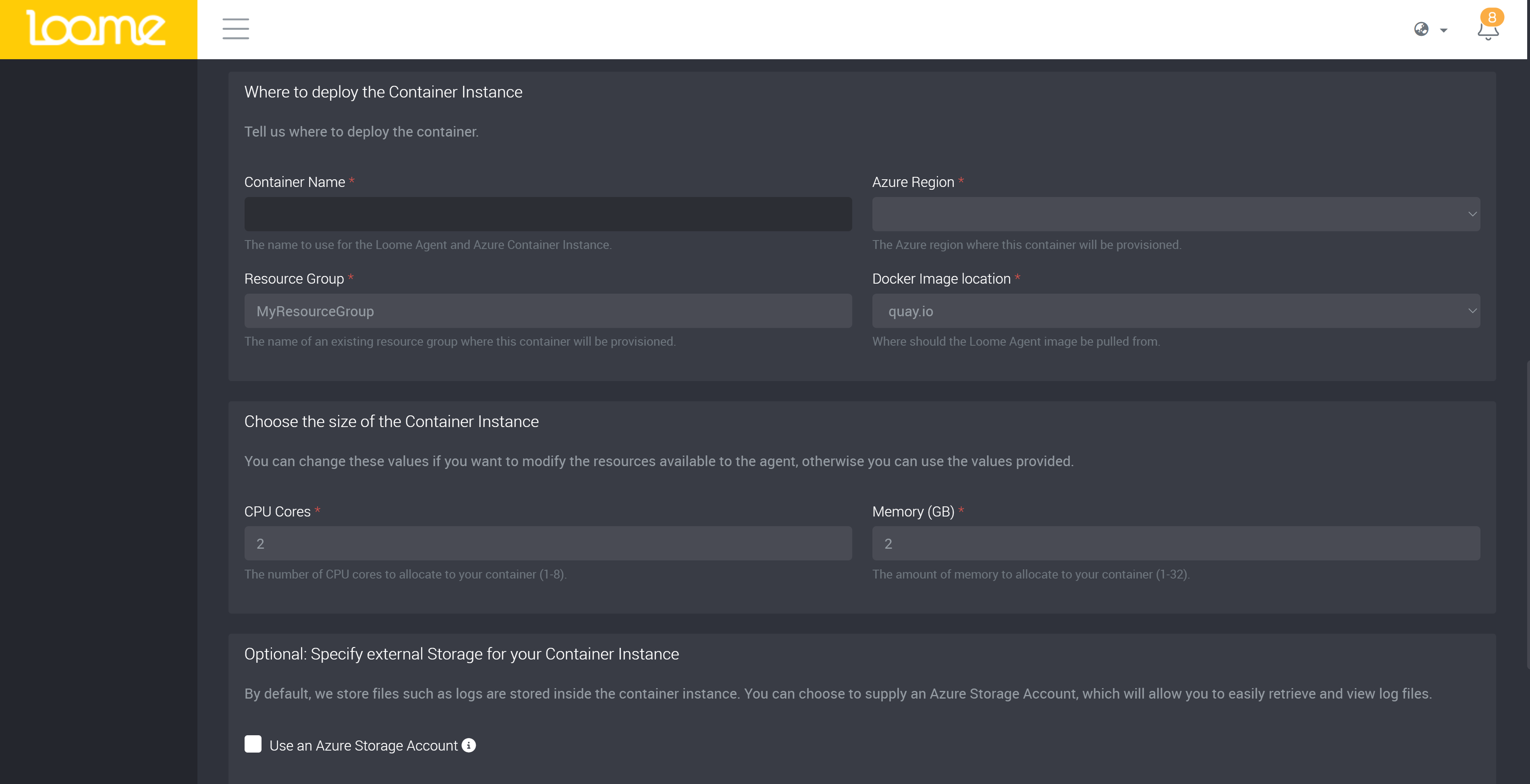 Deploy an agent in an Azure container